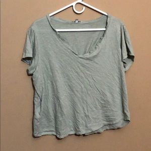 Charlotte Russe Light sage green v Neck Top